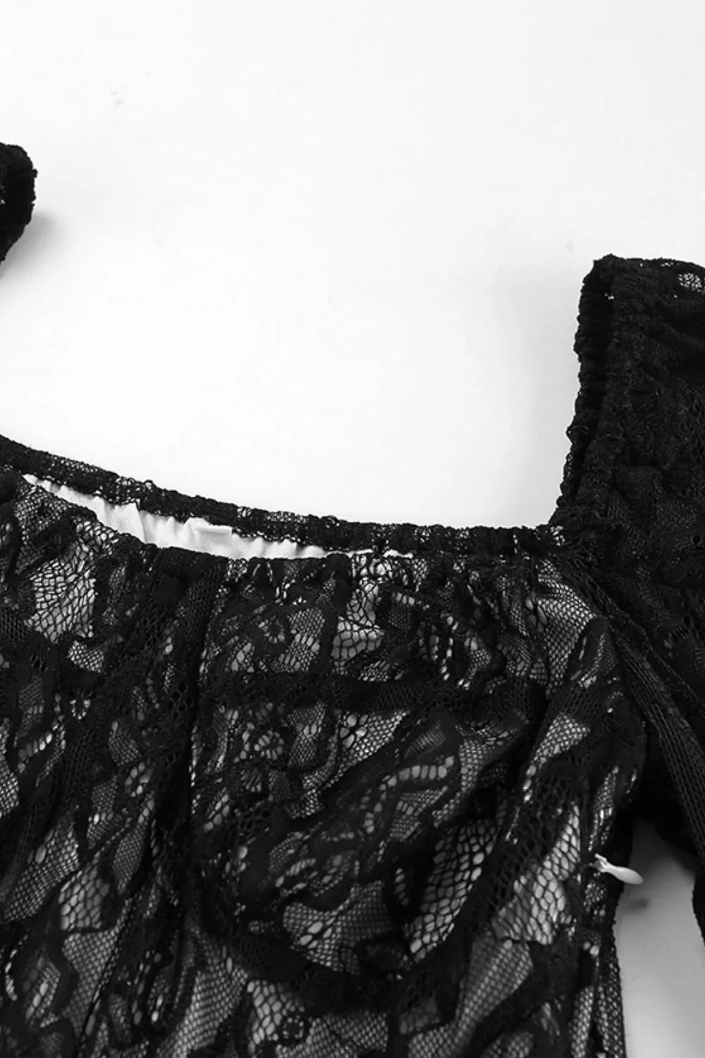 Hecate Lace Sweetheart Neck Flare Sleeve Mini Dress — view 8
