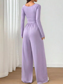 Bastet Ruched Square Neck Wide-Leg Jumpsuit — thumbnail 24