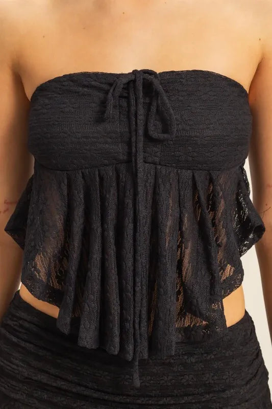 Aphrodite Lace Bustier Flowy Tube Top — view 4