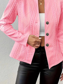 Athena Textured Knit Button-Front Blazer — thumbnail 15