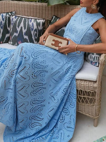 Aphrodite Eyelet Lace Top and Maxi Skirt Set — thumbnail 1