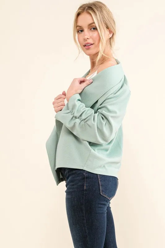 Juno Stretch Non-Wrinkled Basic Open-Front Blazer — view 4