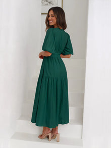 Persephone Tiered Surplice Half Sleeve Midi Dress — thumbnail 11