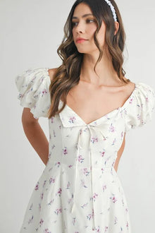 Persephone Floral Puff Sleeve Mini Dress — thumbnail 7