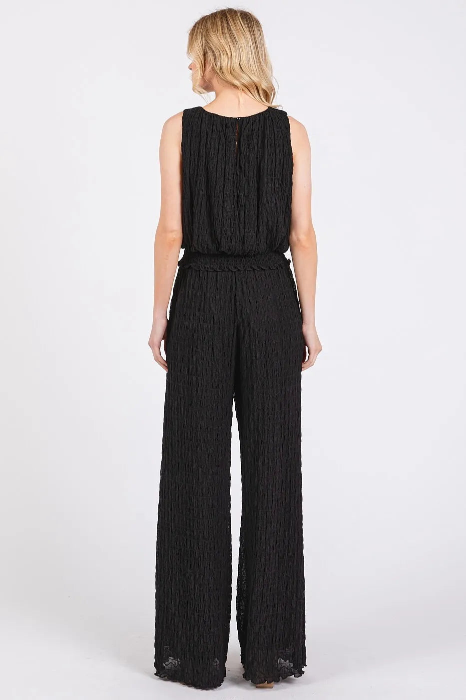 Sekhmet Textured Stretchy Crop Tank and Pants Set — view 4