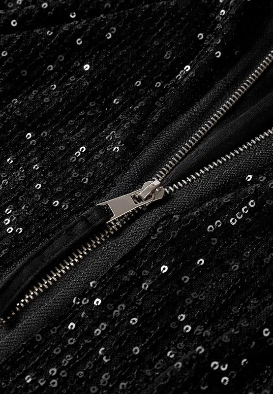 Asteria Sequin Zip Up Long Sleeve Jacket — view 6