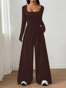 Bastet Ruched Square Neck Wide-Leg Jumpsuit — thumbnail 13