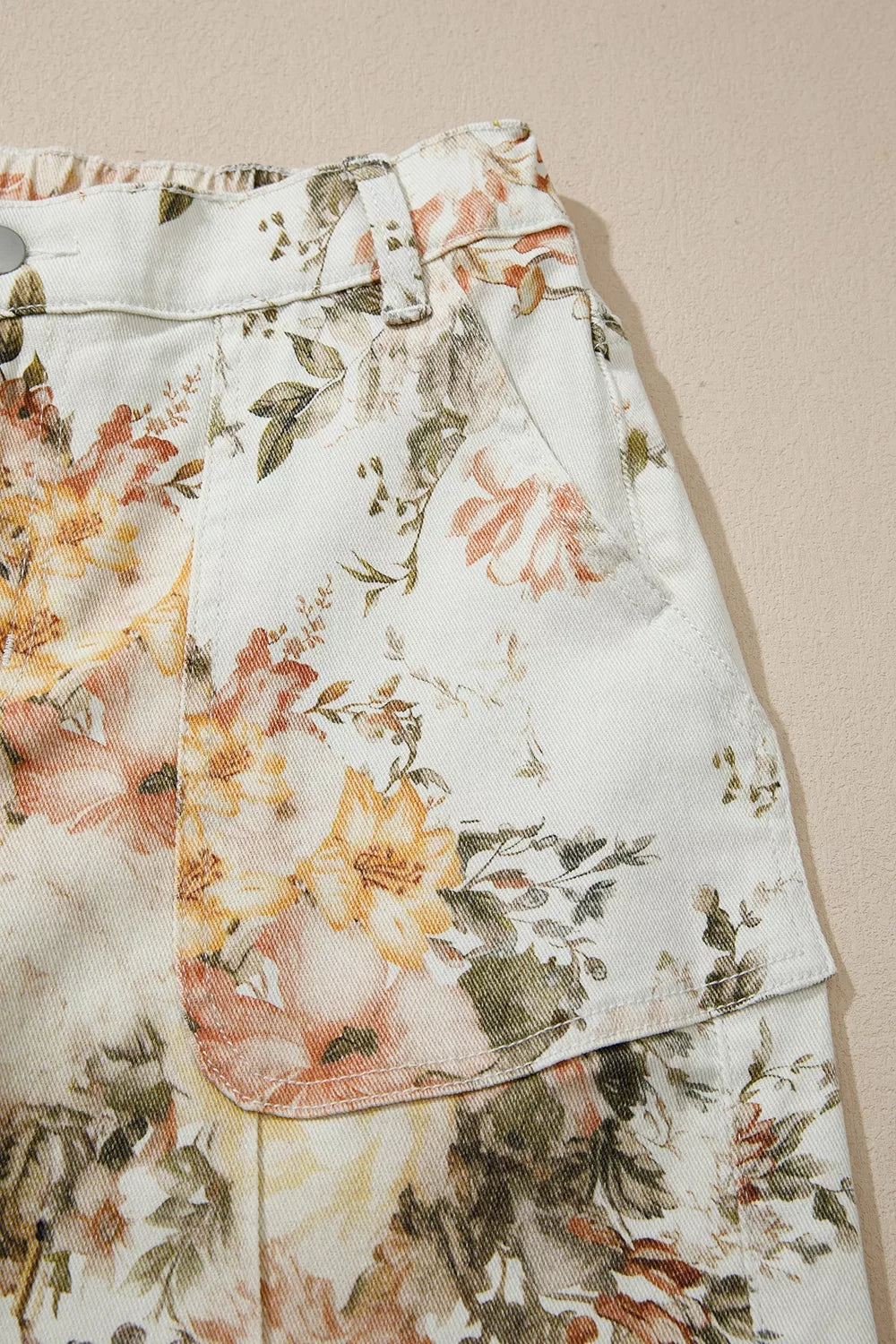Demeter Vintage Style Floral Print High Waist Wide Leg Jeans — view 10
