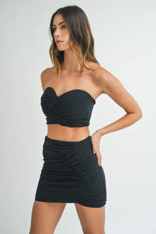 Ishtar Ruched Tube Crop Top and Skirt Set — thumbnail 2