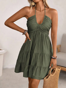 Ishtar Smocked Halter Neck Tiered Dress — thumbnail 7