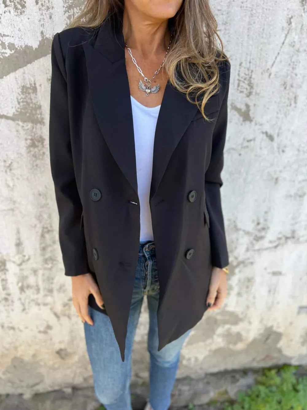 Athena Collared Neck Long Sleeve Blazer — view 4