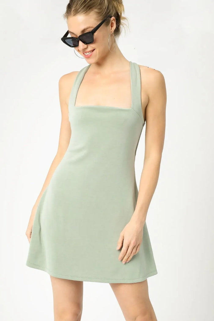 Nike Umgee Crisscross Square Neck Active Dress