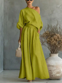 Maat One Shoulder Top and Wide Leg Pants Set — thumbnail 17