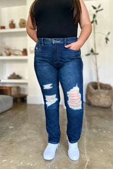 Artemis High Waist Rigid Magic Heavy Destroy Straight Jeans — thumbnail 1