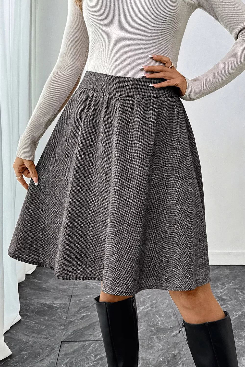 Sekhmet A-Line Textured Skirt — view 7