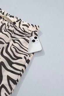 Iris Multicolour Western Print Zebra Pattern Elastic Waist Pocket Pants — thumbnail 12