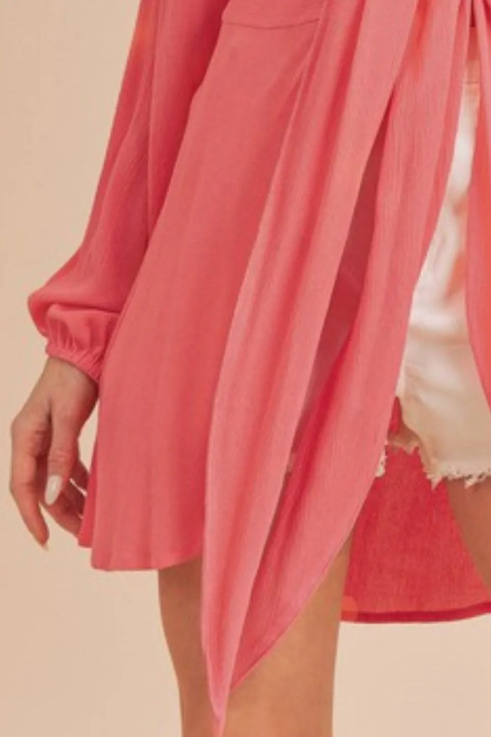 Pele Aemi + Co Tied Collared Neck Long Sleeve Top — view 3