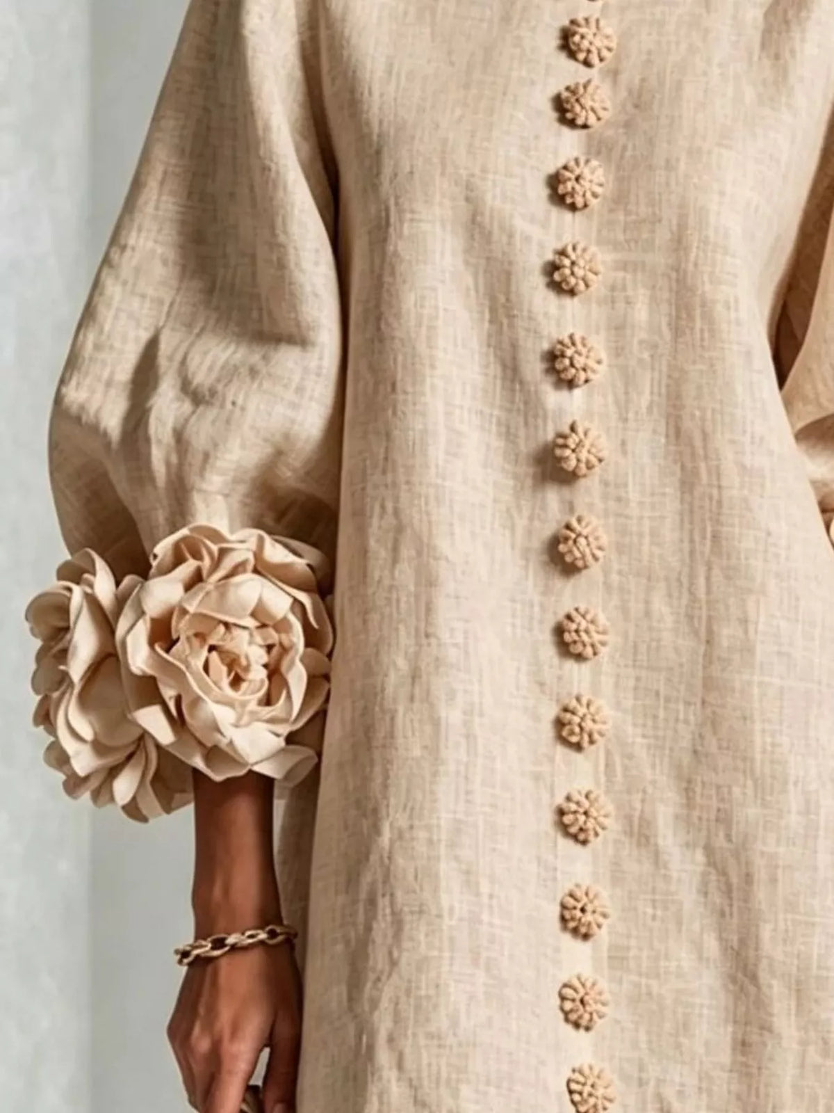 Olwen 3D Floral 3/4 Sleeve Mini Dress — view 12