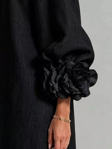 Olwen 3D Floral 3/4 Sleeve Mini Dress — thumbnail 6