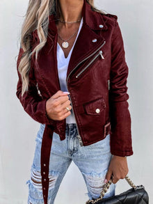 Sekhmet Zip Up Leather Motorcycle Biker Jacket — thumbnail 6