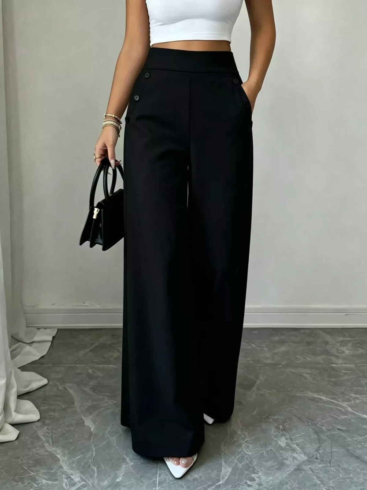 Aurora High-Waisted Wide-Leg Pants — view 5