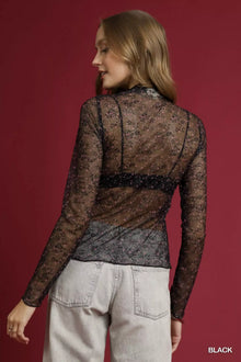 Morrigan Umgee Nylon Lace Mesh Long Sleeve Top — thumbnail 5