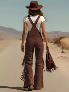 Freya Fringe Detail Flare Leg Overalls — thumbnail 4