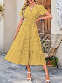 Sekhmet Tiered Notched Short Sleeve Dress — thumbnail 26