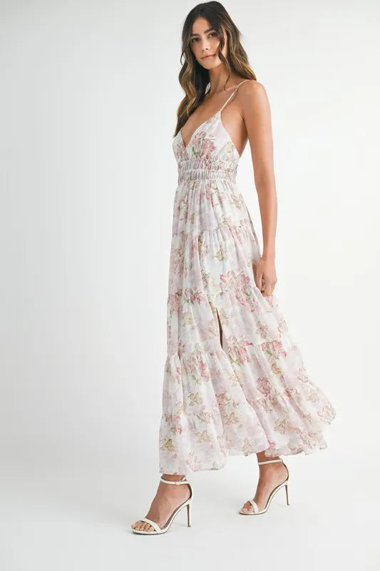 Parvati Floral Print Tiered Cami Maxi Dress — view 4