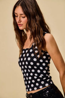 Demeter Polka Dot Knit Crop Seamless Casual Tank — thumbnail 3