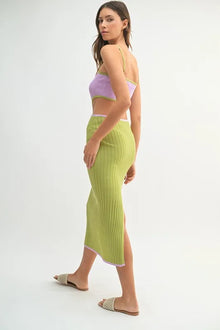 Kali Ribbed Knit Color Block Cutout Midi Dress — thumbnail 9