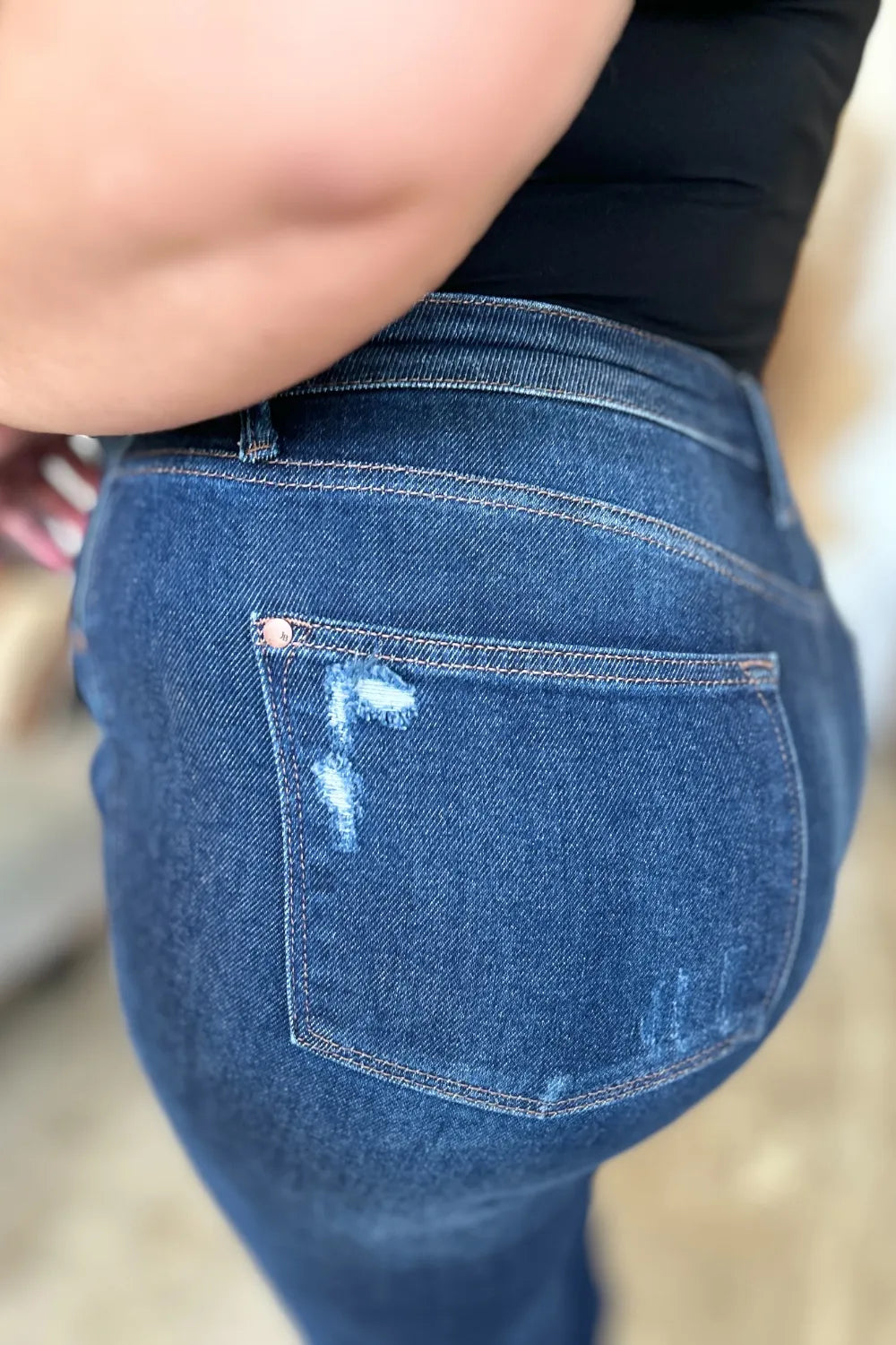 Artemis High Waist Rigid Magic Heavy Destroy Straight Jeans — view 7