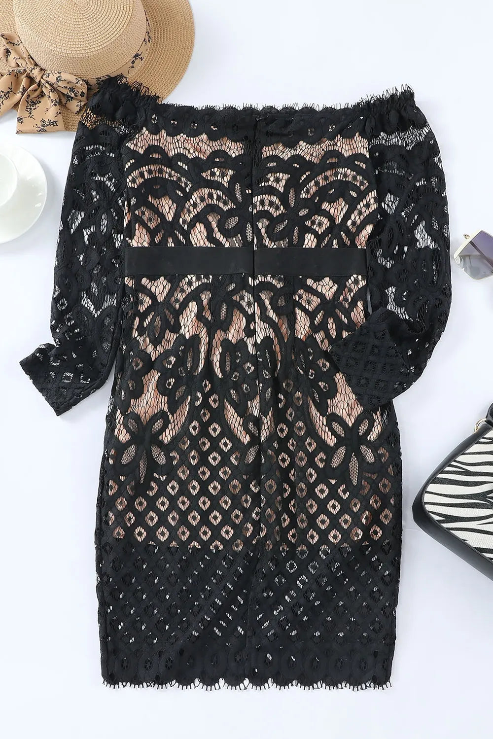 Morrigan Off-Shoulder Long Sleeve Lace Dress — view 5