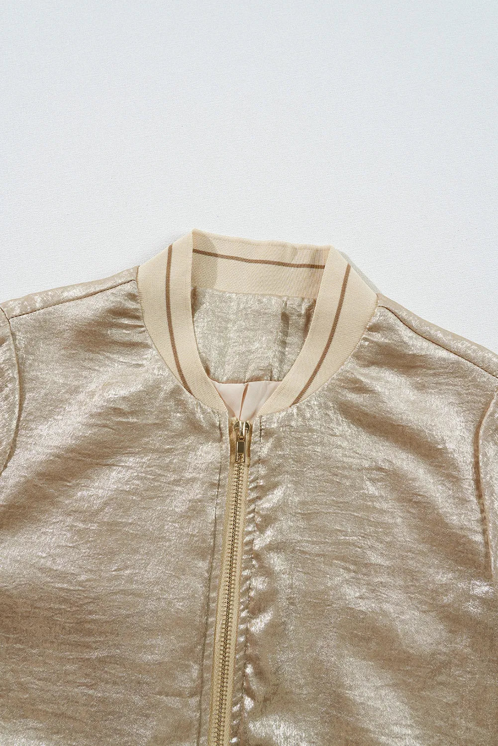 Durga Baseball Collar Zip Up Long Sleeve Jacket — view 5