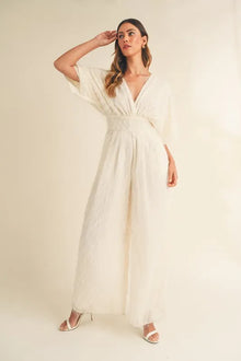 Hera Fluffy Deep V Neck Wide Leg Jumpsuit — thumbnail 7
