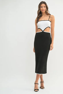 Kali Ribbed Knit Color Block Cutout Midi Dress — thumbnail 5