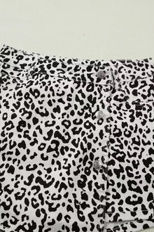 Freya Leopard Print Button Overlap Denim Shorts — thumbnail 10