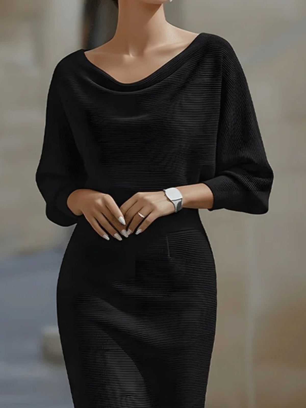 Olwen Cowl Neck Knit Bodycon Dress — view 5