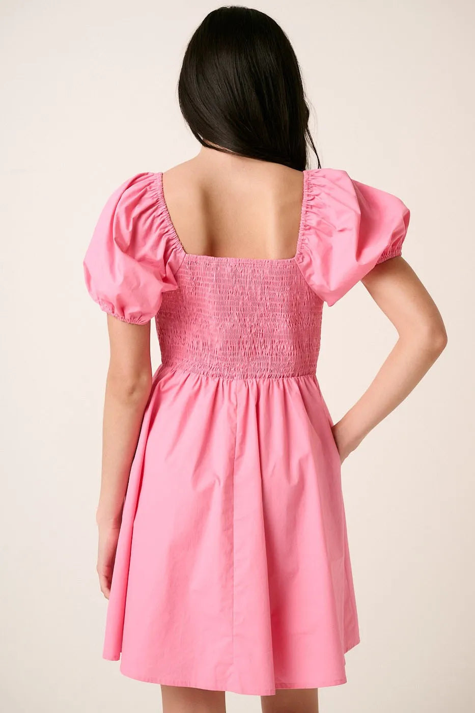 Venus Sweetheart Puff Sleeve Smocked Mini Dress — view 7