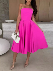 Eos Strapless Ruched A-Line Midi Dress — thumbnail 13