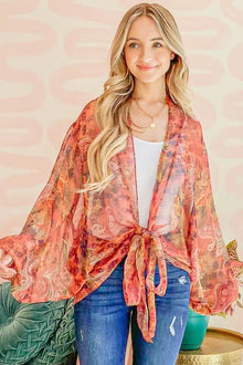 Pele Front Tie Knot Oversized Print Top — thumbnail 6