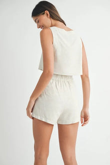 Eir Sleeveless Crop Top and Shorts Set — thumbnail 4