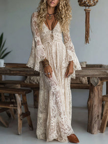 Bastet Lace Deep V-Neck Maxi Dress — thumbnail 1