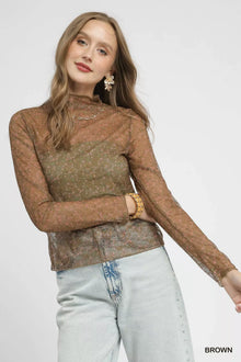 Morrigan Lace Mesh Long Sleeve Top — thumbnail 1