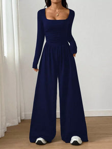 Bastet Ruched Square Neck Wide-Leg Jumpsuit — thumbnail 26