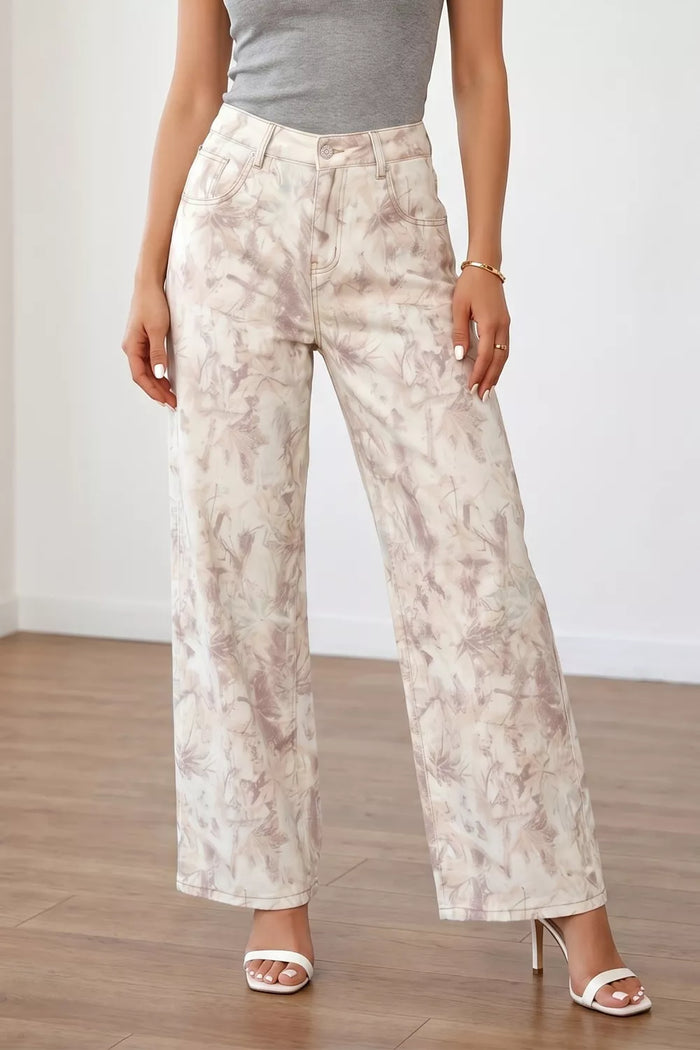 Artemis Woodland Camo Tummy Control Denim Wide Leg Jeans