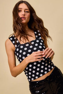 Demeter Polka Dot Knit Crop Seamless Casual Tank — thumbnail 5