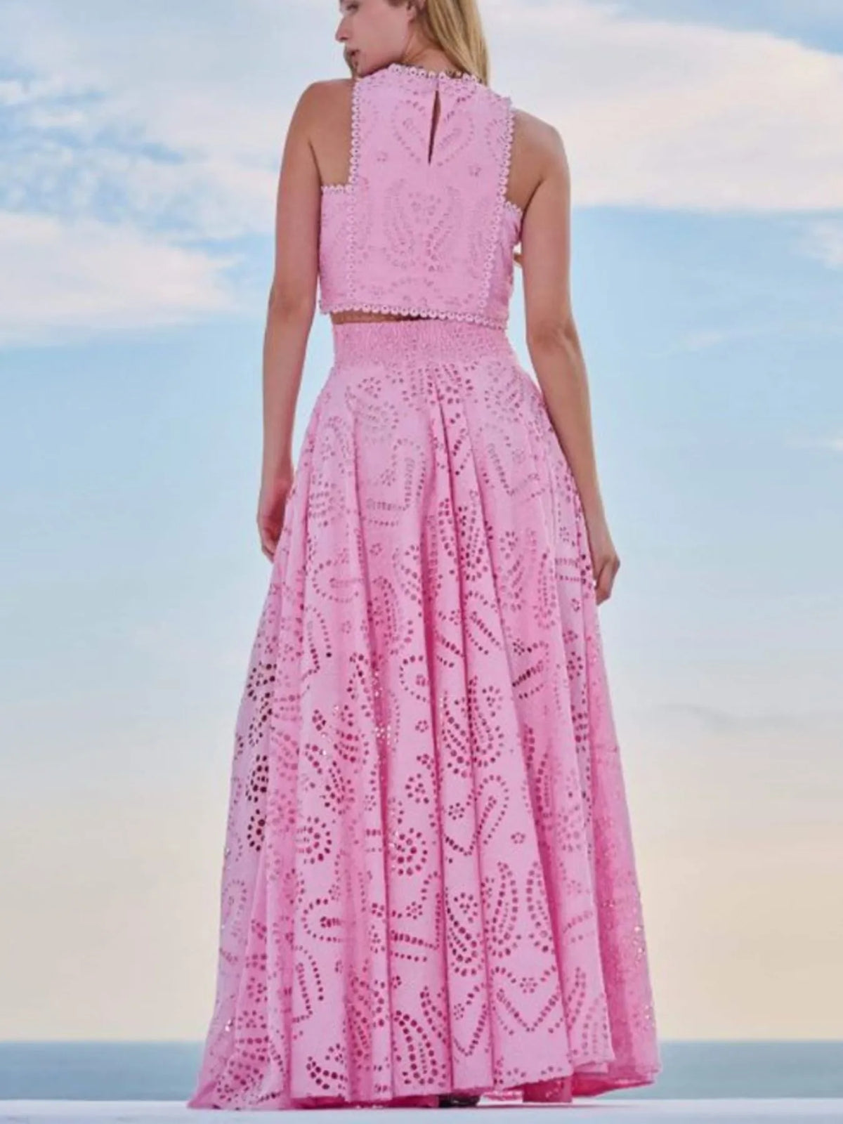 Aphrodite Eyelet Lace Top and Maxi Skirt Set — view 7
