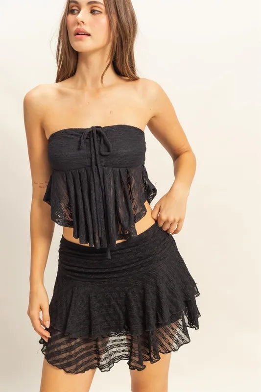 Aphrodite Lace Bustier Flowy Tube Top — view 1
