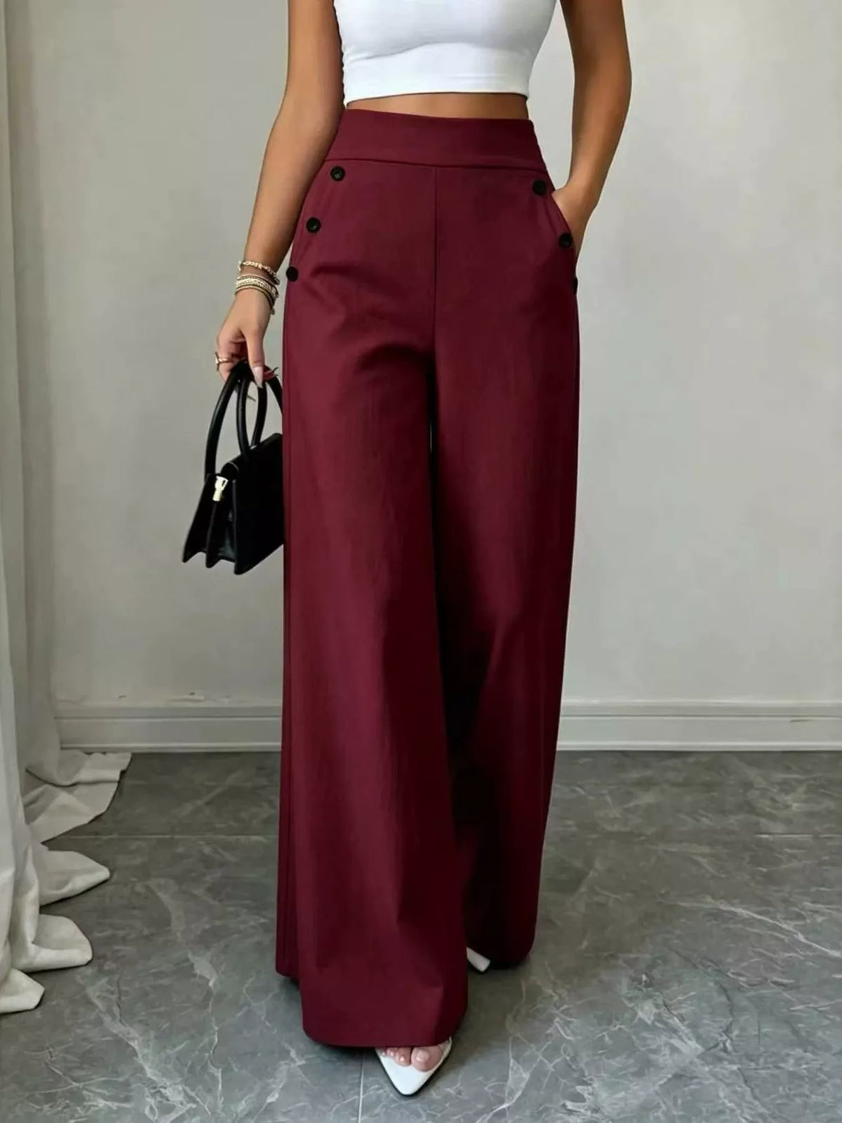 Aurora High-Waisted Wide-Leg Pants — view 7